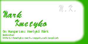 mark kmetyko business card
